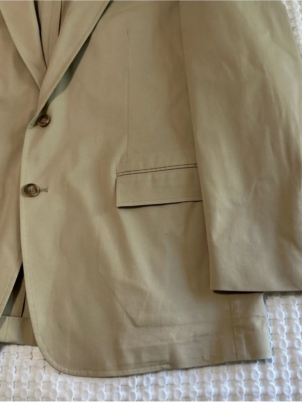 Brooks Brothers Men's Regent Fit Manteco Cotton Blazer Jacket Beige Khaki 48R